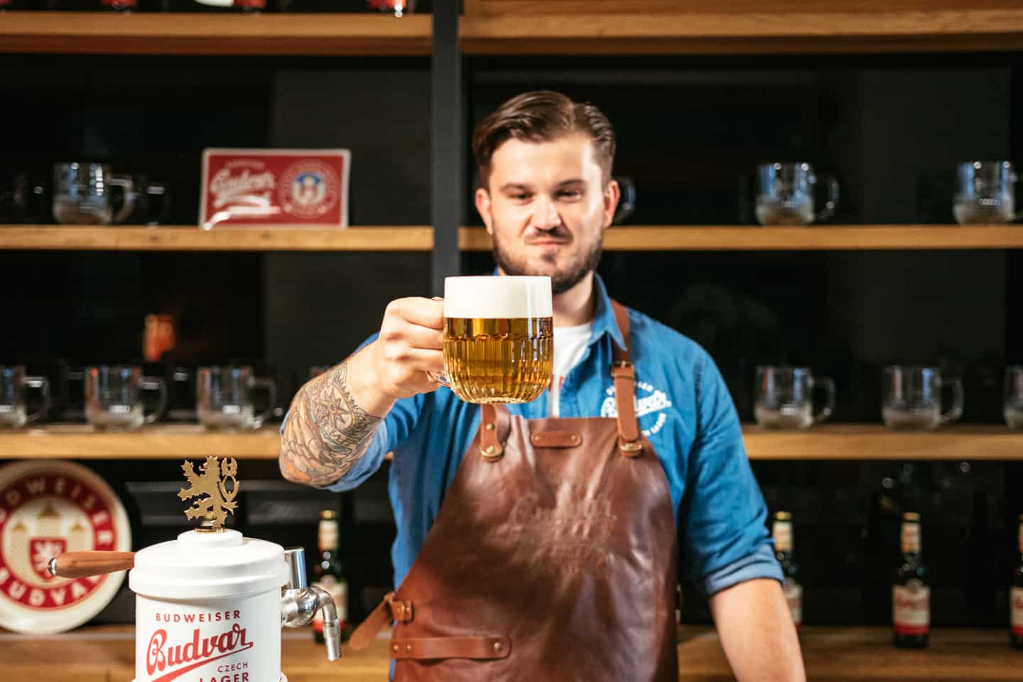 The Budvar Pour The Czech pour Czech lager Pour Budweiser Budvar